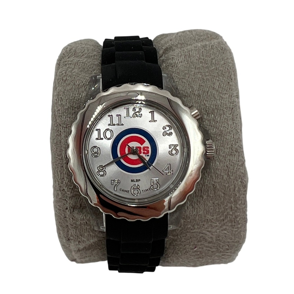 Game Time MLB Chicago Cubs Flash Watch Black Silicone Strap Light Up Dial